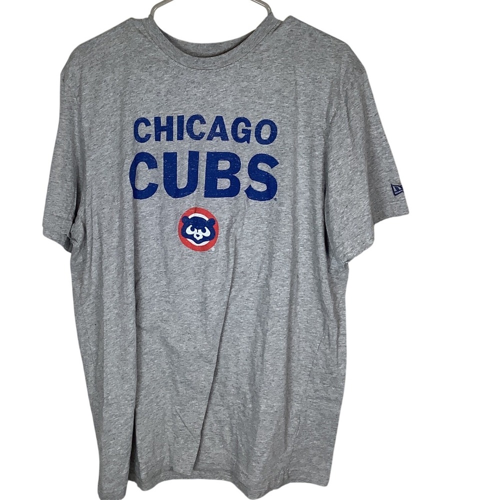 New Era Mens Chicago Cubs MLB Graphic T-Shirt Heather Gray XL Short Sleeve‎ Tee